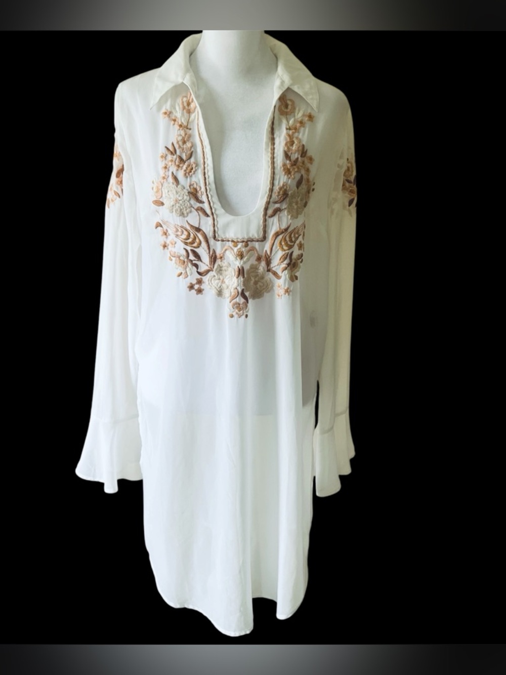 💥Free People Boho
Embroidered Sheer Tunic
Dress/ Cover Up Small